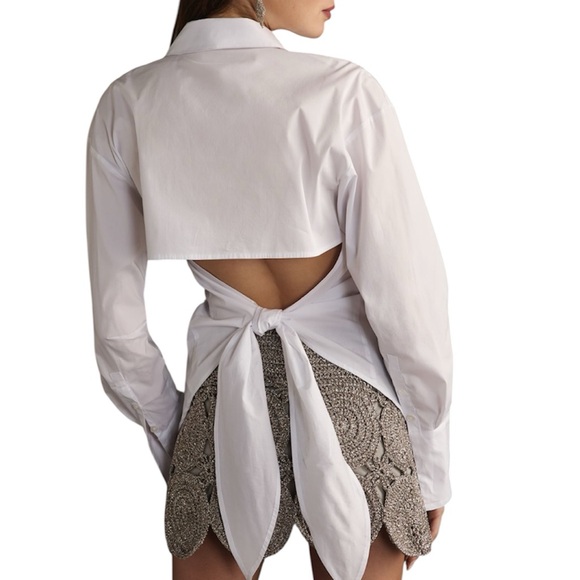 Anthropologie White Button Down Shirt - Picture 2 of 12